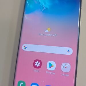 Samsung Smartphone with Pink Display and Silver Edge